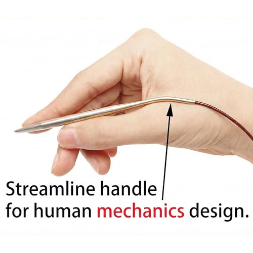 Image of cuteDIY Size 15 Circular Knitting Needles 16 Inch Set Round Metal Kit (Etched US&mm, Color-Coded Cable, Smooth Join)
