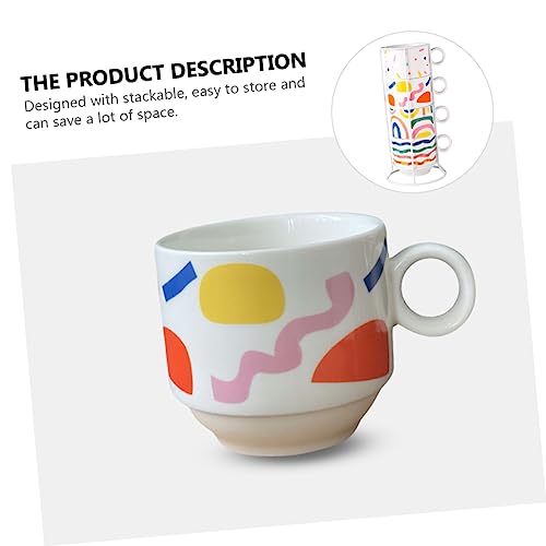 Tasses à café empilables avec support métallique pour bureau encombré - 4