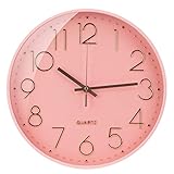 funk wanduhr pink Leicht zu lesen: Leise Wanduhr mit großen Ziffern ist klar abzulesen, die vordere Glasabdeckung garantiert eine perfekte Sicht und hält Staub vom Zifferblatt fern