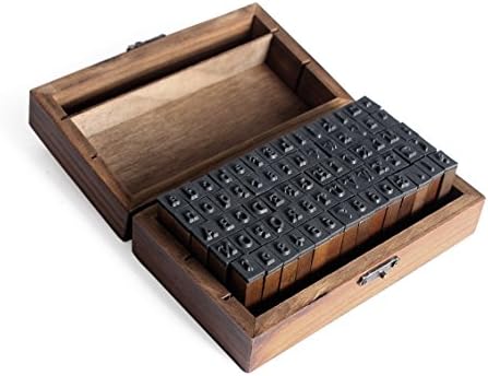 70 Timbres En Bois Vintage - Alphabet Complet Avec Boîte De Rangement - Pour Papier, Tissu, Verre