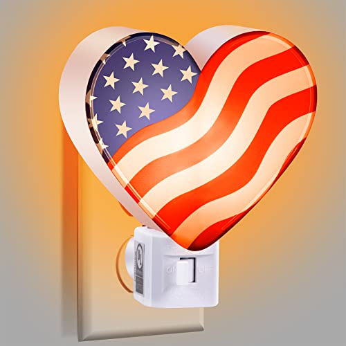 Meonum 4Th Of July Night Light, Patriotic Decoration Decor Red White Blue Bright America Flag Night Light Plug Into Wall Powered By C7 Bulb For Independence Day Gift Decorative Bathroom #TOP7