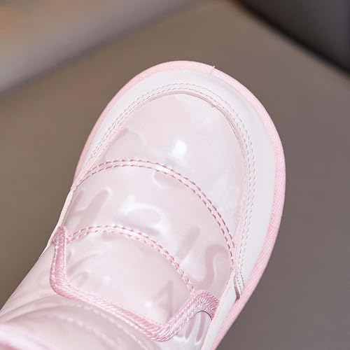 Boys Girls Flat Ankle Boots Kids Chunky Sole Winter Warm Side Open Booties Outdoor Lightweight Non Slip Rubber Shoes4