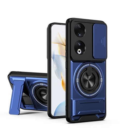 ShouBao Compatible with Honor 90 Case Cover,Compatible with Honor 90 5G REA-AN00 REA-NX9 with Slide Camera Cover Phone Stand Protective Case Blue