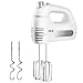 Produktbild Deik Handmixer, 300 W, elektrischer Handmixer mit 6 Geschwindigkeitsstufen und 2 Schneebesen aus Metall und Teighaken für Pasta, Eier, verschiedene Konfitüren, Creme, Turbo-Knopf, BPA-frei, Weiß