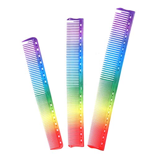 3 Pieces Fine Cutting Comb, Hairdressing Colorful Combs, Professional Salon Styling Comb Kit Variety Pack, Rat Tail Comb Fine Teeth Hair Comb, for Back Combing, Root Teasing Comb