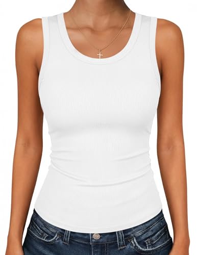 Zeagoo Womens Tank Tops 2026 Scoop Neck Ribbed Sleeveless Top