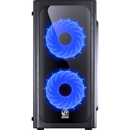 GABINETE MID-TOWER VENUS PRETO COM 2 FANS LED AZUL LATERAL EM ACRÍLICO - VENPTAZ2FCA - PCYES
