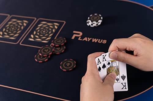 Playwus Clay Poker Chips Set, Professional Poker Set With 300 Pcs 13 Gram Blank Chips, Cards, And Dice, Poker Set Aluminum Alloy Case For Texas Holdem, Blackjack Gambling #TOP4