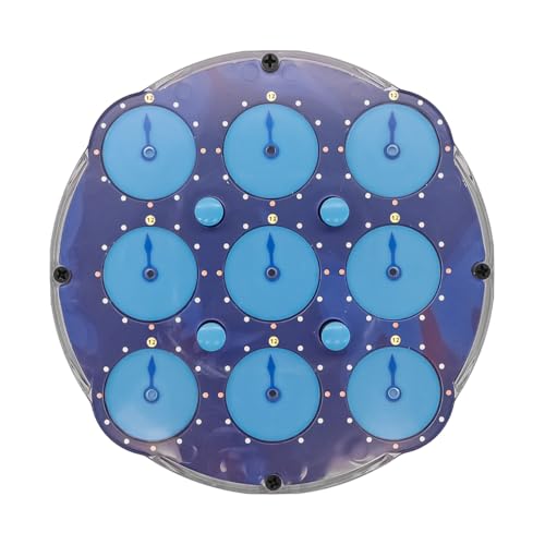 Nicear Puzzle D'horloge Cube Magnétique - Mécanisme D'engrenage 3D Double Face Avec Tension Réglable Activité Bleue Transparente Pour Le Développement Cognitif Et La Réduction Du Stress (11,1 Cm)
