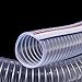1M Transparent PVC Steel Wire Hose Oil Resistant Anti-freeze Vacuum Suction Hose for Water Pump High Pressure Industrial Use(ID 22mm)