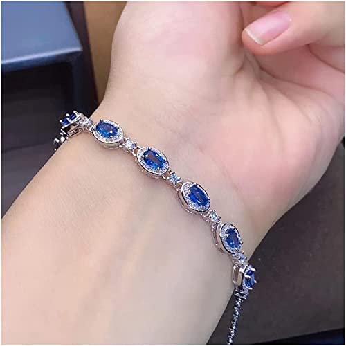 Bracelet opale véritable et saphir naturel en argent 925 pour femme