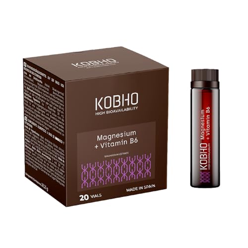 Citrato de Magnesio con Vitamina B6 de Máxima Absorción - Evita los Calambres Musculares y Ayuda al Descanso - Sabor Agradable y Listo para Tomar - 20 Viales.