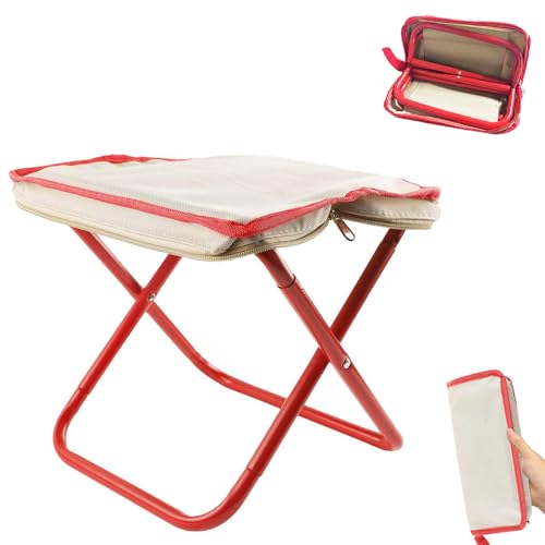 HuaMuDM 30 cm Camping Hocker Tragbarer Klapphocker,Leicht Sitz Falthocker,Klapphocker aus Aluminium und Textilene,für Reisen Wandern Angeln Grillen Strand (Großformat)