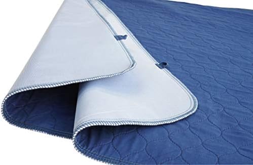 Pack of 2 Careboree Quilted Blue Bed Pads Incontinence Underpad 34"X36" Reusable and Washable Durable Waterproof Extra Absorbent Draw Sheet for Mattress Navy