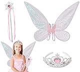【Atraer la Atención】Las alas de organza tienen un efecto degradado mágico, los huesos medios de las alas están conectados con fieltro para formar una forma de mariposa, suave, cómoda y hermosa. El disfraz llama la atención en todas las fiestas.