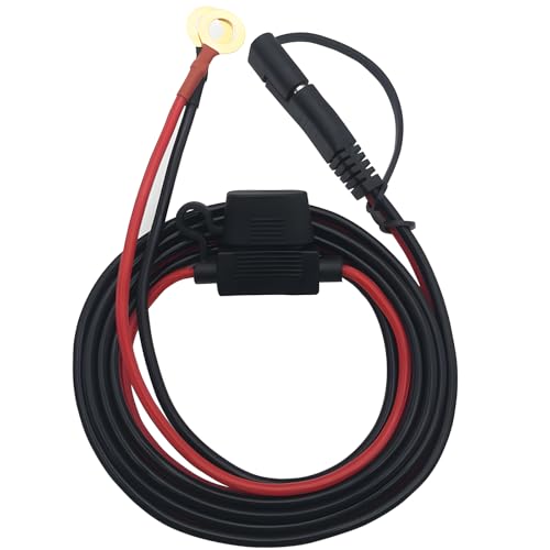 Image of CTRICALVER SAE Connector, SAE to O Ring Terminal Harness, 2 Pin Quick Disconnect Plug, with Approx. 1.5m 16AWG Battery Extension Cable and Dust Cap