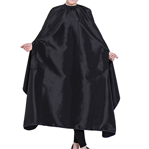OLizee Hair Cutting Cape with Sleeves, Water-Resistant Salon Barber Cape Gown for Adults, Haircut Hairdressing Apron with Adjustable Neck Closure, 57 x 63 in, (Black)
