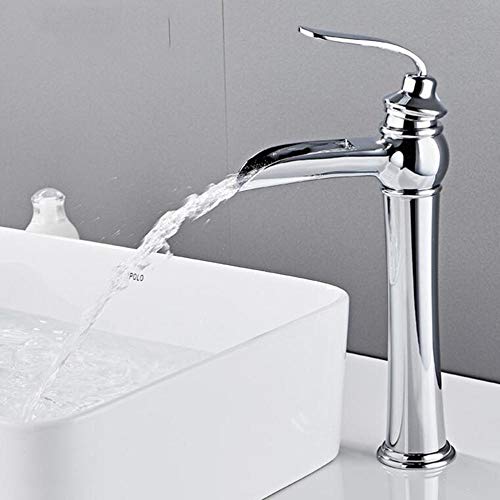 Robinet mitigeur de lavabo haut cascade en laiton massif pour vasque à poser