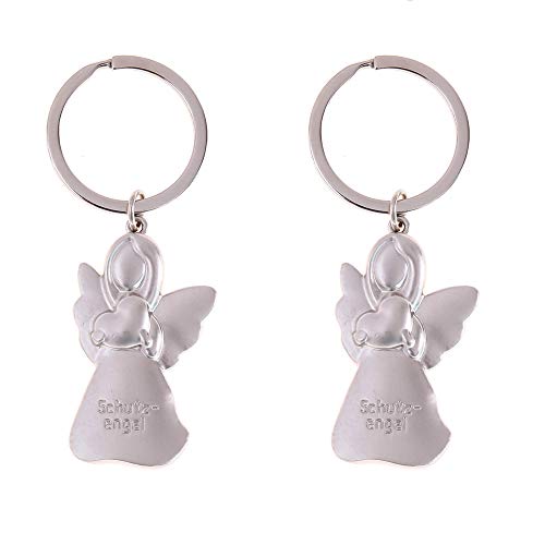 Porte-clés avec ange gardien en acier inoxydable - Cadeau pour amoureux, mère, fille et enfant - Ange gardien Cover