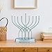Aviv Judaica Traditional Hanukkah Electric Menorah Low Voltage Hanukkiah with LED Bulbs Contemporary Metal Electronic Chanukiah Battery Powered Chanukah Lights