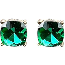 Sparkly Color Glass Post Earrings - Cushion Cut Solid, Square Lever, Round, Semi Precious Glitters Epoxy, For Women