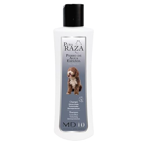 Hundeshampoo Gegen Juckreiz für Spanische Wasserhunde mit Schwarzem Fell - Verbessert die Schwarze Farbe - Feuchtigkeitsspendendes und Veganes Shampoo Texturierung der Locken 300 ml - MD-10 COLLECTION