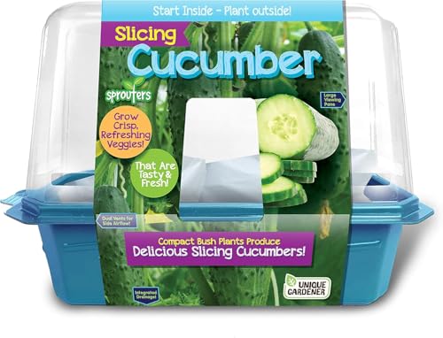 Unique Gardener Slicing Cucumber Plant Seeds Kit, Grow Healthy Tasty Veggies Indoors Includes Everything Needed, Indoor Live Plants for Easy Home Gardening, Just Add Water