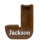 Personalized Large Wooden Kids Letter Piggy Bank - (Laser Engraved) Custom Piggy Bank for Boys Girls