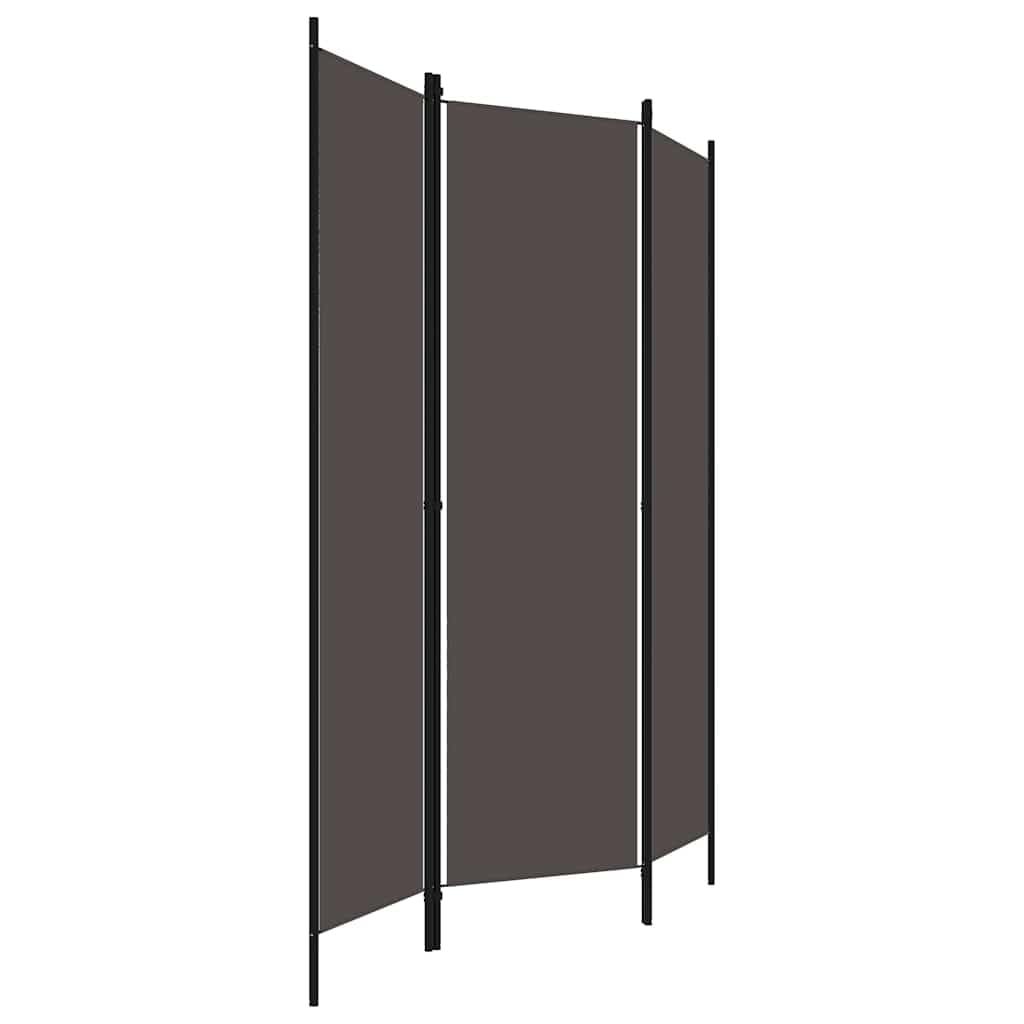 Biombo de 3 paneles 150 x 180 cm, color antracita