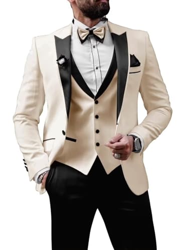 Men Tuxedo Suit Set 3 Piece Tux Wedding Suits Slim Fit Prom Tuxedos One Button Blazer Vest Pants Sets 2025