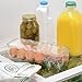 mDesign Stackable Plastic Covered Egg Tray Holder, Storage Container and Organizer for Refrigerator - Dozen-Section Carrier Bin with Lid and Handle - Holds 12 Eggs - Clear