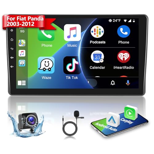 Podofo Autoradio per FIAT Panda 2003-2012 con 6,2" Schermo Autoradio Wireless CarPlay con Navigazione GPS, WiFi, Radio RDS/FM, SWC + Telecamera Posteriore Podofo Autoradio per FIAT Panda 2003-2012 con 6,2" Schermo Autoradio Wireless CarPlay con Navigazione GPS, WiFi, Radio RDS/FM, SWC + Telecamera Posteriore