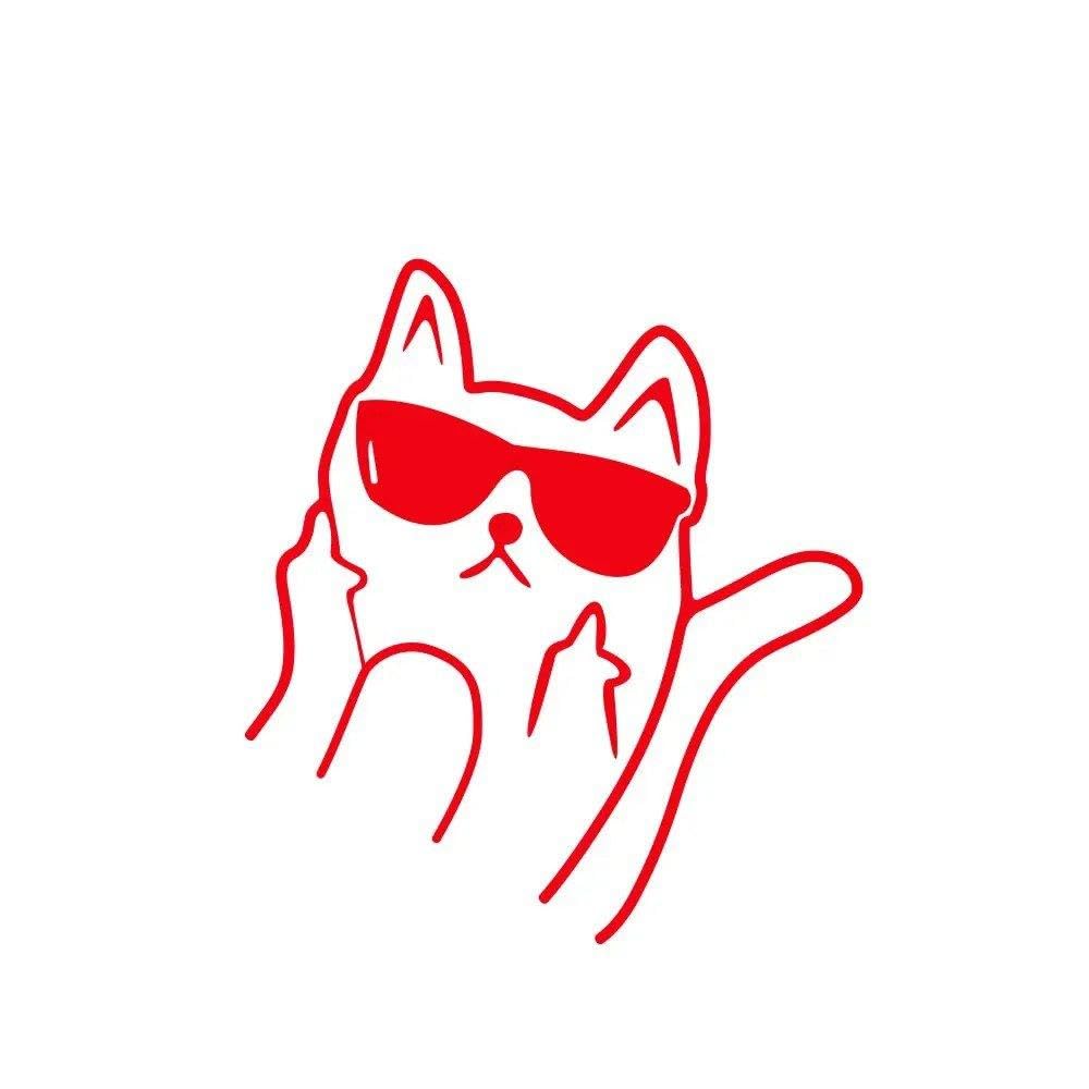 Cat Car Sticker Creative Full Body Decal Waterproof PVC Vinyl Film Auto Exterior Styling(Glossy Red)