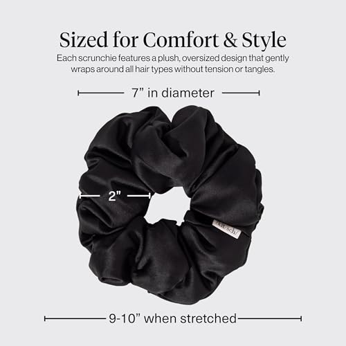 Image of Kitsch Pillow Satin Scrunchies for Women - Hair Ties No Damage, No Crease Hair Accessories | Perfect for Day or Night | Ideal Gifts for Women - 4pcs