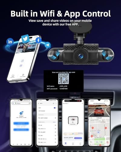 Cámara embarquée con visión nocturna y sensor de colisión para coche 6
