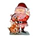ProductWorks Product Works 20307_L2D Decoration, 70 Lights 32-Inch Pre-Lit Santa and Rudolph Christmas Yard Decorati, Incandescent