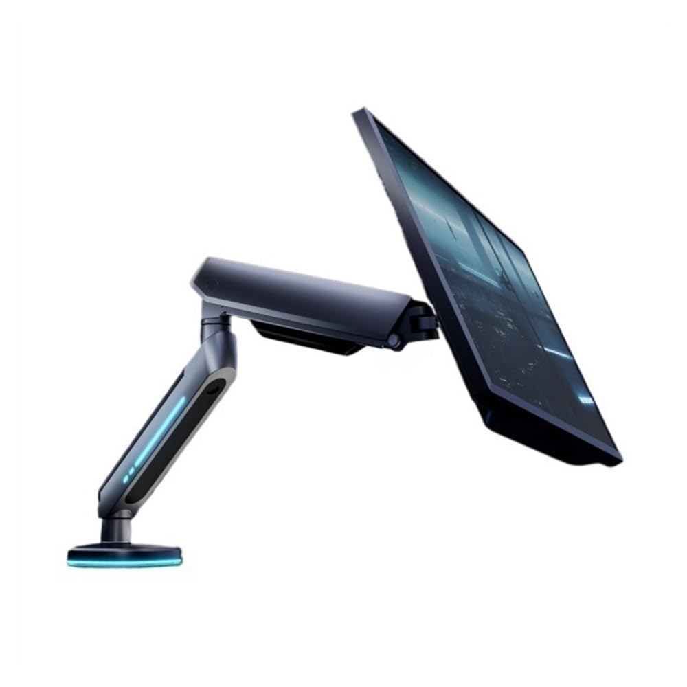 SaryEdge Height - Adjustable Monitor Stand Arm 27"- 45”Gaming Monitor Desk Mount with 20 RGB Lighting Modes, Single Monitor Arm Fully Adjustable Monitor Stand,