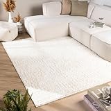 FRAAI | Home & Living Skandinavischer Teppich - Lova Maze Creme - Einfarbig - Modern, Skandinavisch - Wohnzimmer, Esszimmer, Schlafzimmer - Fellteppich - Carpet