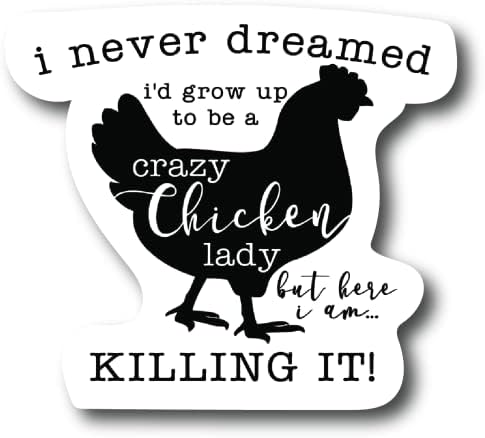 Crazy Chicken Lady Funny 4. in Refrigerator Magnets – Funny Magnets for Fridge Dishwasher , Whiteboard, Toolbox or Car and Truck |PM590|, Multi-color, (590m)