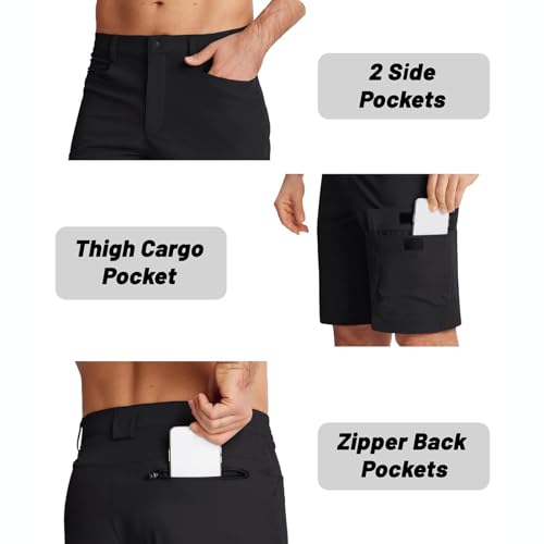 Image of Men's Hiking Cargo Shorts Lightweight Outdoor Work Shorts Travel Golf Camping Casual Short Pant with Multi Pockets
