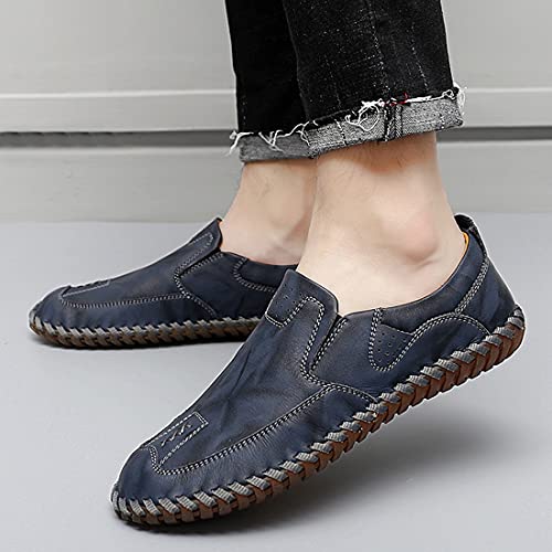 Minishion Mens Comfortable Slip on Shoes Cap Toe Breathable Walking Loafers Moccasins4