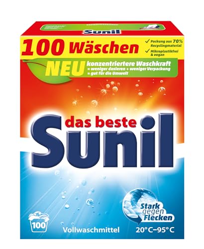 Sunil aktiv Pulver - Vollwaschmittel - für 100...