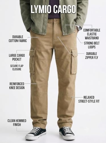 Image of Cargo for Men | Cotton Cargo Pant | Lower for man | Comfortable Breathable Cargos for Casual, Office Wear | Pant for Men (46-49)