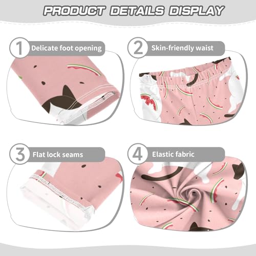 Cat Watermelon Girls Leggings,Workout Leggings for Girls Toddler Athletic Legging Size for 3-10T3