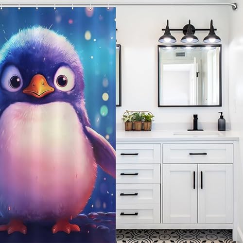 Rideau de douche manchot en tissu polyester lavable à œillets