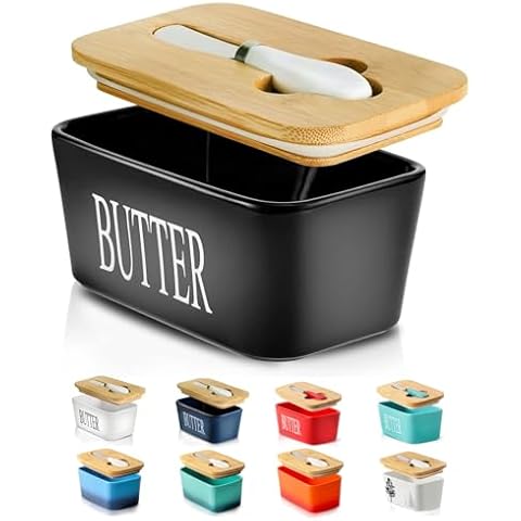 Hasense Butter Dish with Bamboo Lid and Knife Cover