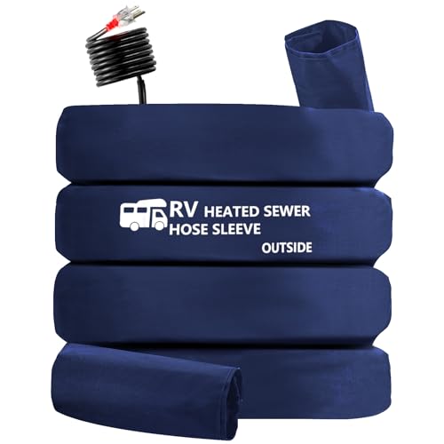 Image of Yurnomy Heated 15FT RV Heated Sewer Hose Cover Avoid Freezing at -20F RV Heated Waste /Sewer Discharge Hose Rv Sewer Hose Storage Bag Packaging（JUST Cover）