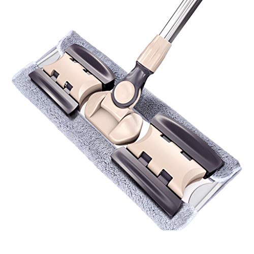 Balai rotatif à 360 degrés plat en microfibre avec manche télescopique pour sols
