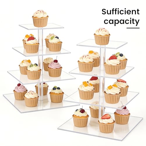 Présentoir à cupcakes en acrylique support gâteau anniversaire et buffet - 4