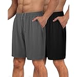 2 Pack Mens Gym Basketball Shorts - Athletic Black Workout Quick Dry Shorts with Pockets for Casual Running